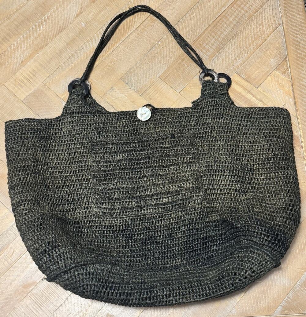 Annabel Ingall Raffia Handmade Purse Boho Whimsical Dark Academia Coastal Beachy